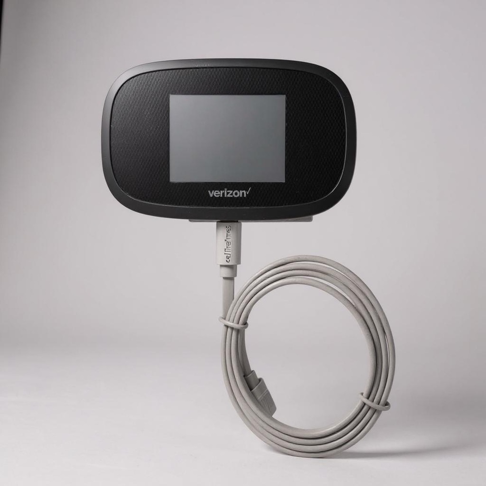 Verizon Gray with Black Screen Mobile Hotspot (MiFi) with Gray Cable.
